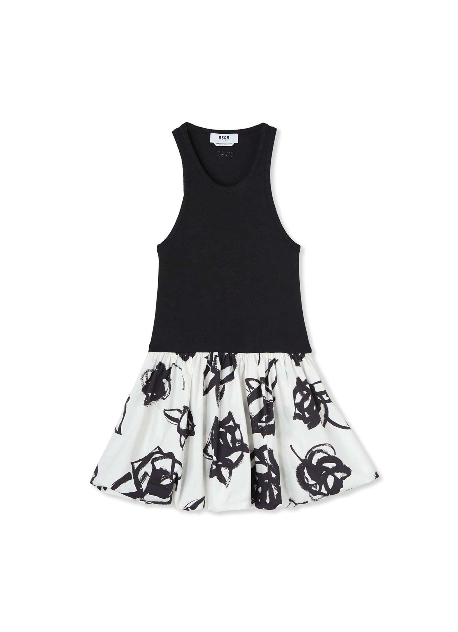 MSGM - Рокли - Black Roses Tank Dress - Love|Labels