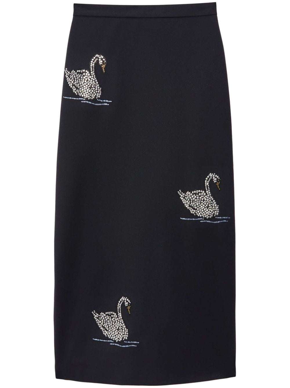 MSGM - Поли - Black Swans Skirt - Love|Labels