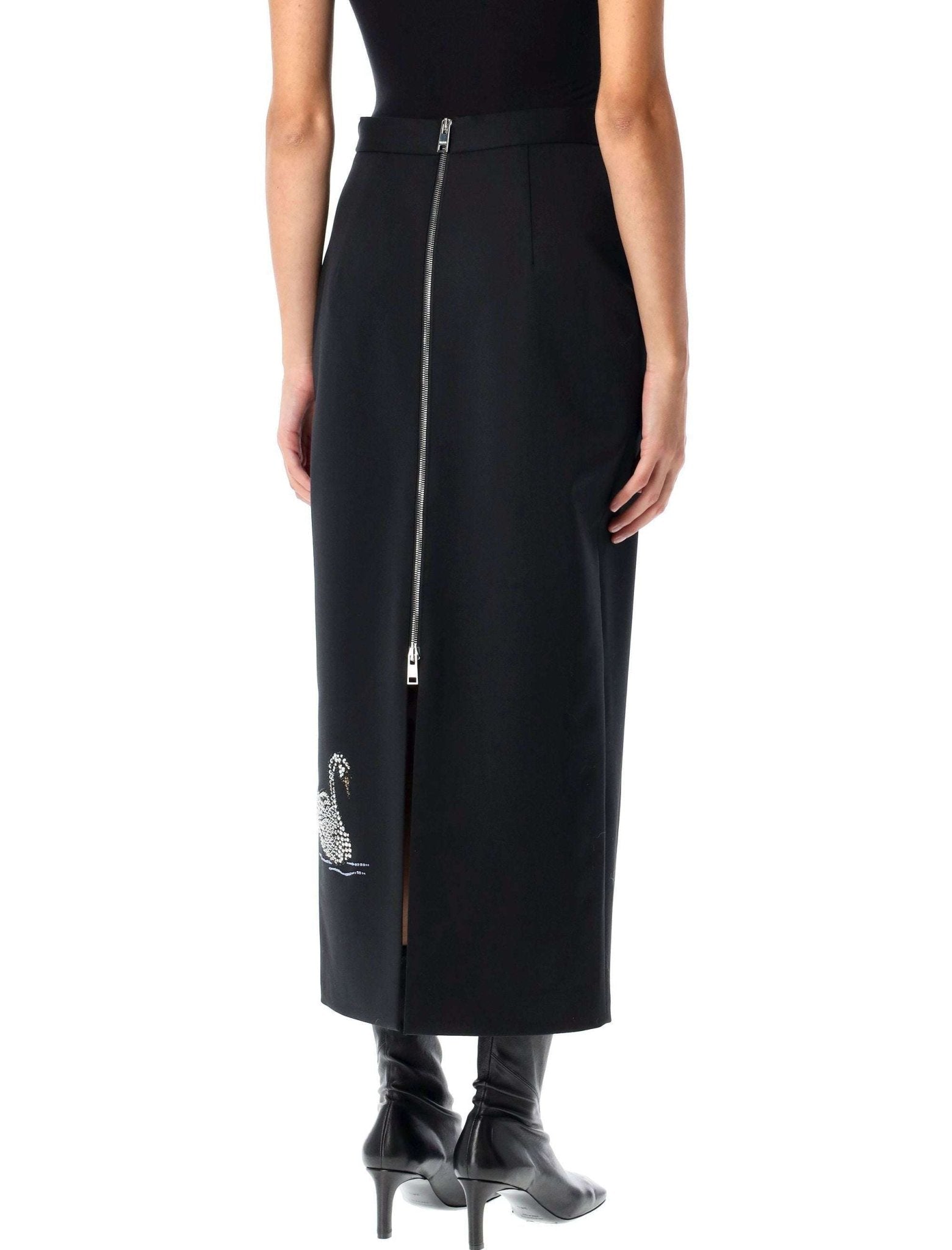 MSGM - Поли - Black Swans Skirt - Love|Labels