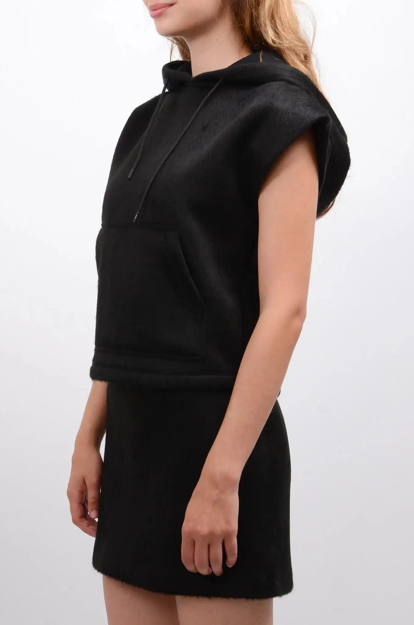 MSGM - Блузи - Brushed Black Hoodie - Love|Labels