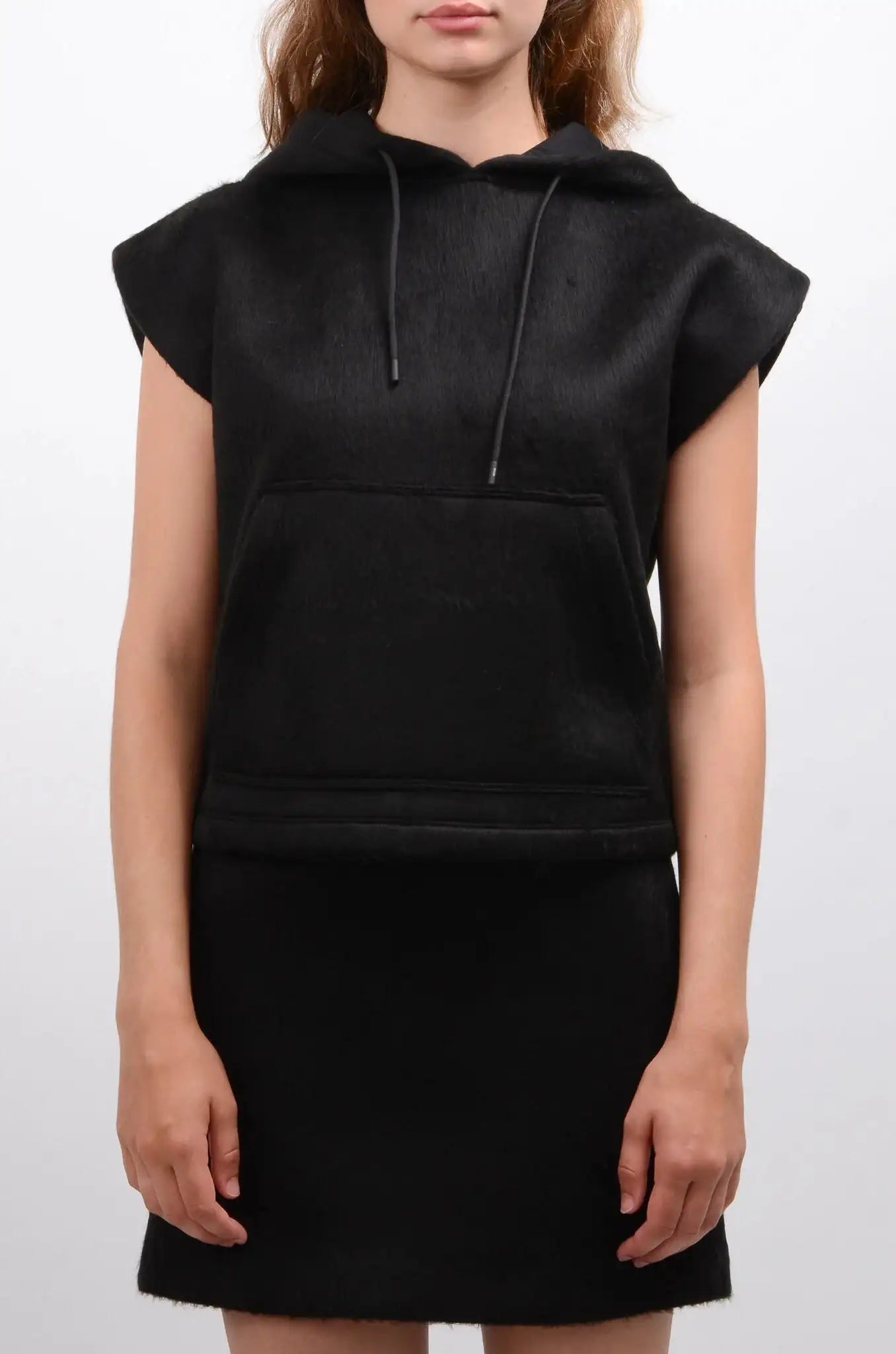MSGM - Блузи - Brushed Black Hoodie - Love|Labels