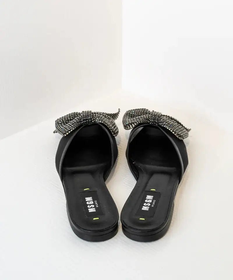 MSGM - Обувки - Crystal Embellished Bow Mules - Love|Labels