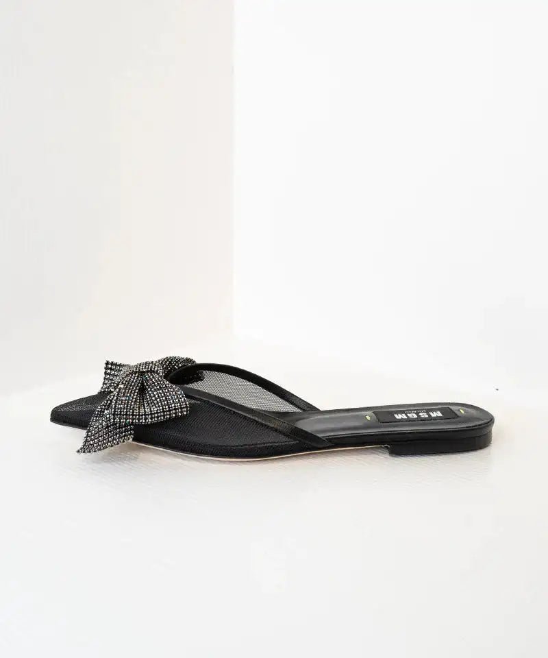 MSGM - Обувки - Crystal Embellished Bow Mules - Love|Labels