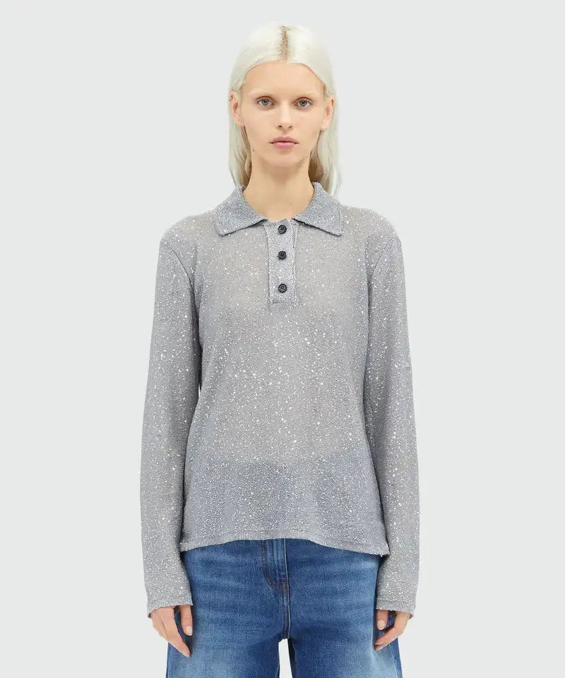MSGM - Блузи - Glitter Polo Shirt - Love|Labels
