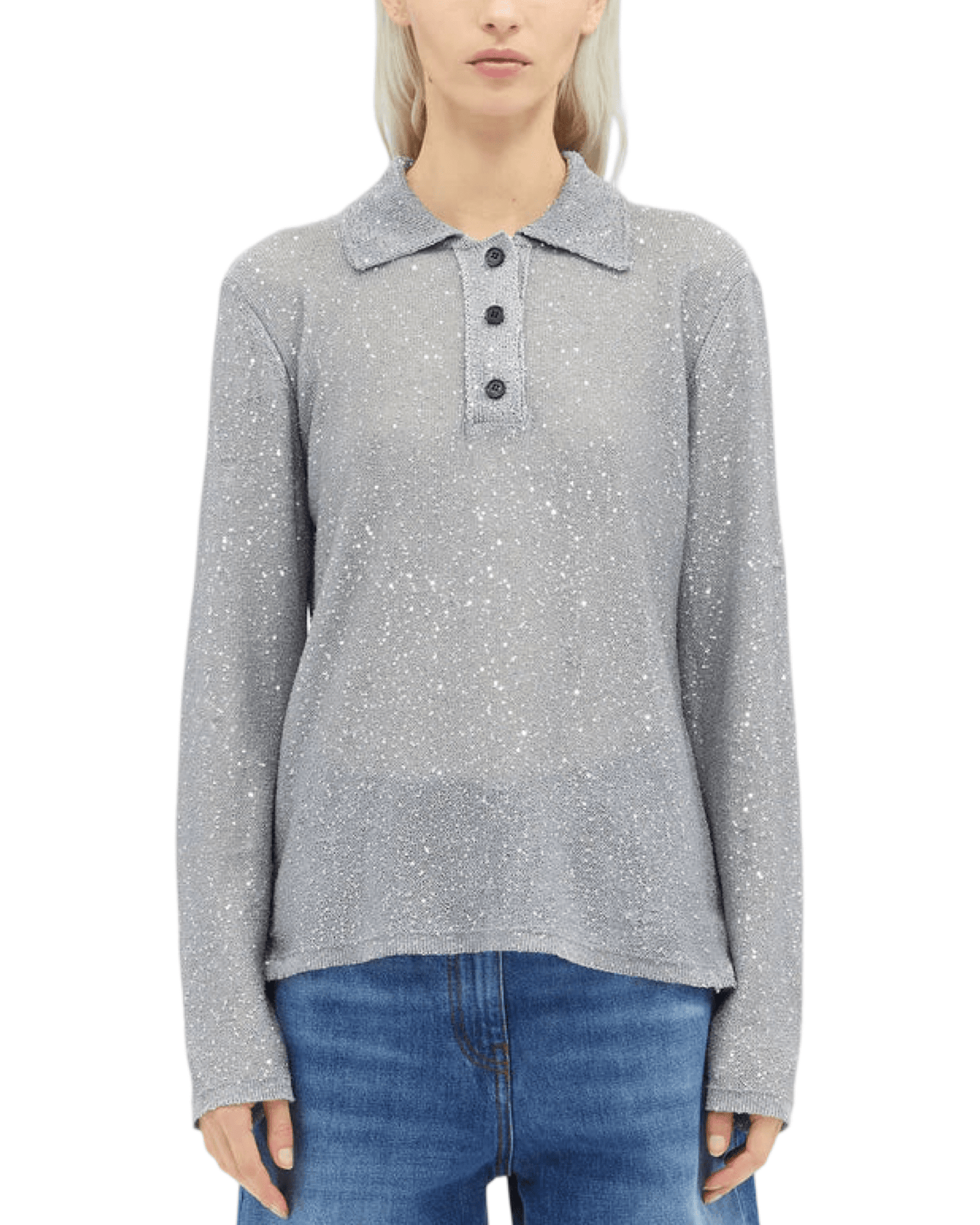MSGM - Блузи - Glitter Polo Shirt - Love|Labels