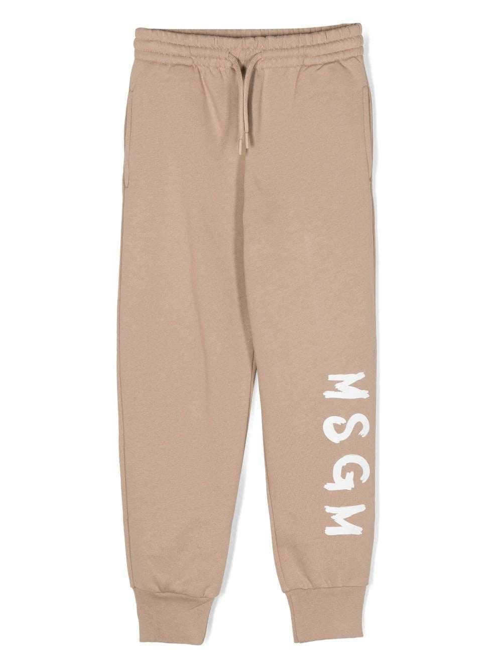 MSGM Kids - Панталони - Beige Print Joggers - Love|Labels