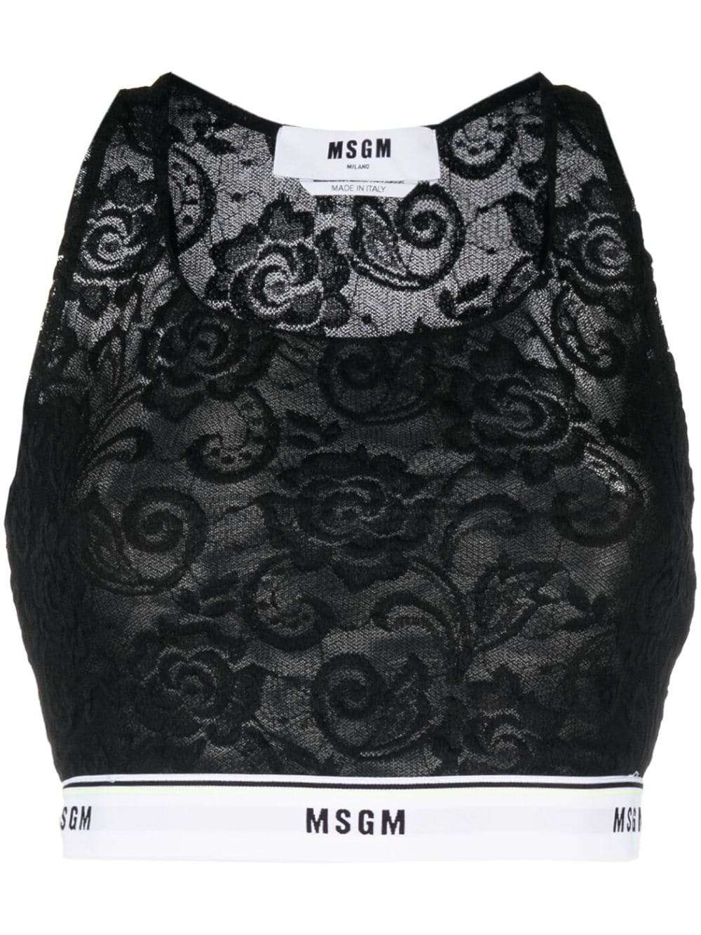 MSGM - Бельо - Сутиени - Lace Brassiere with Elastic Band - Love|Labels
