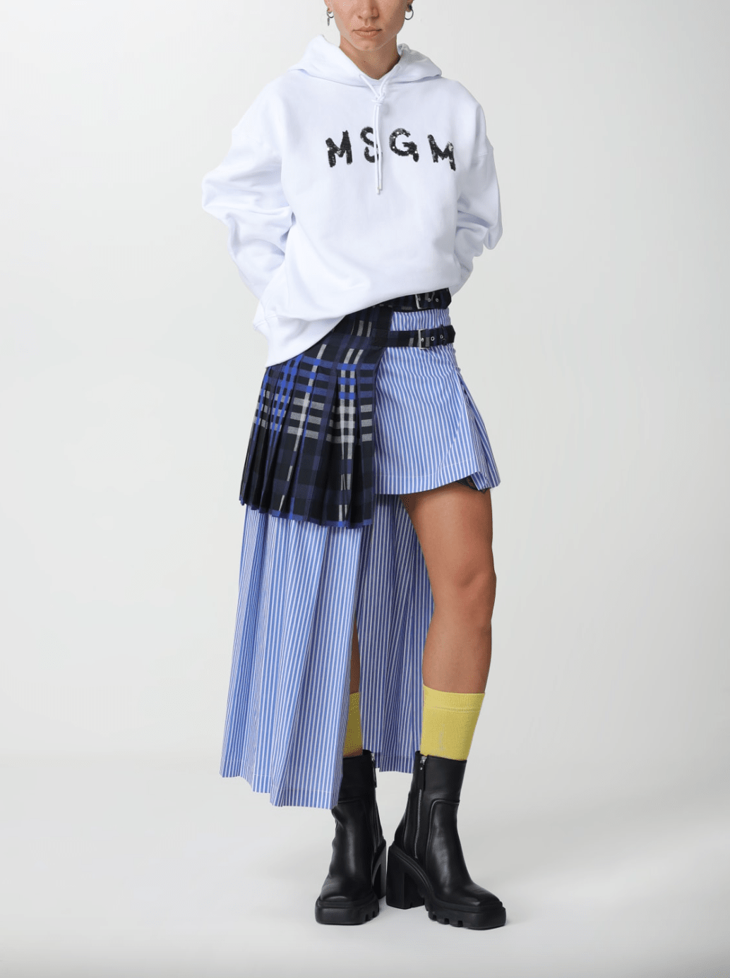 MSGM - Поли - Layered Asymmetric Midi Skirt - Love|Labels