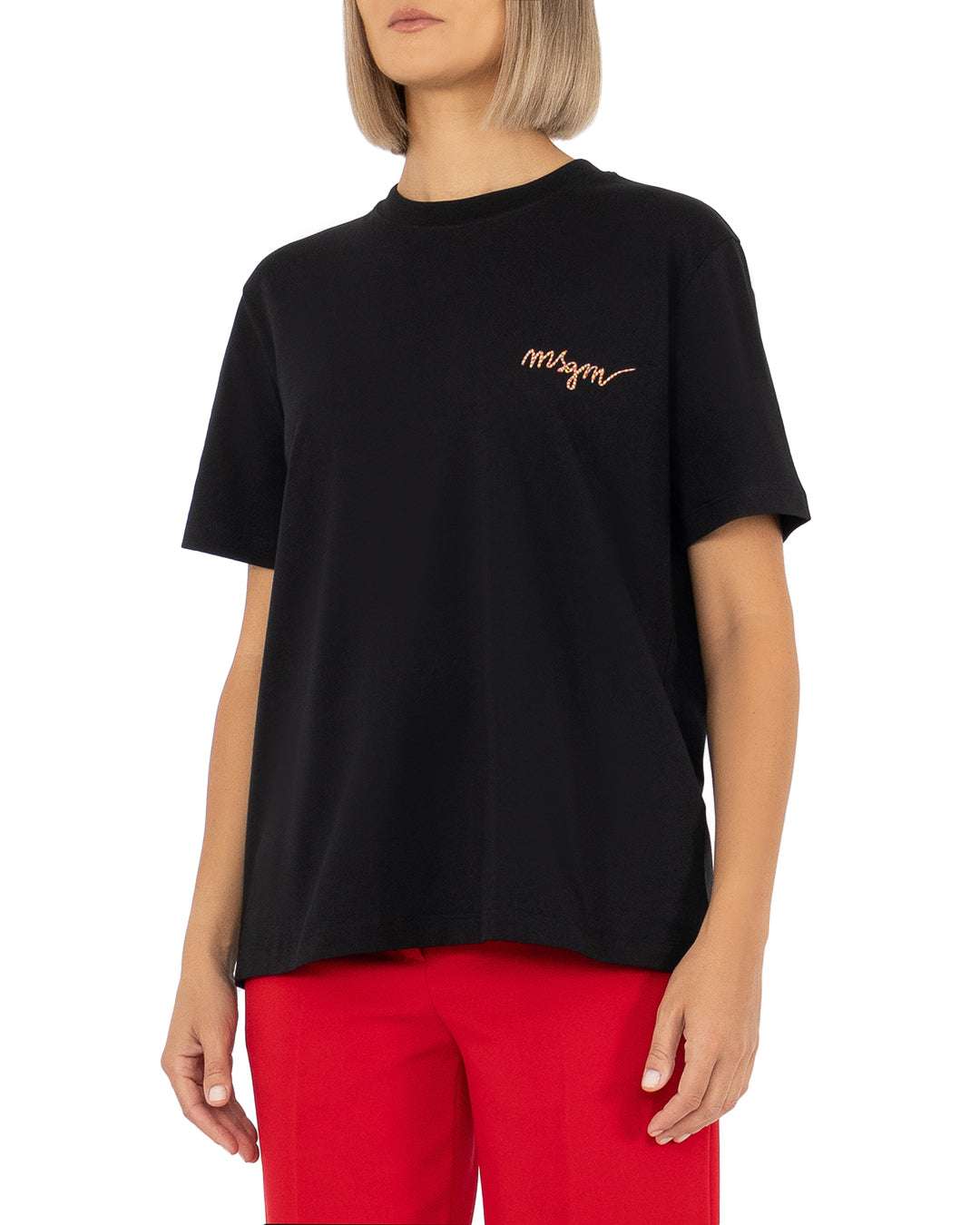 MSGM - Тениски - Logo - Embroidered T-Shirt - Love|Labels