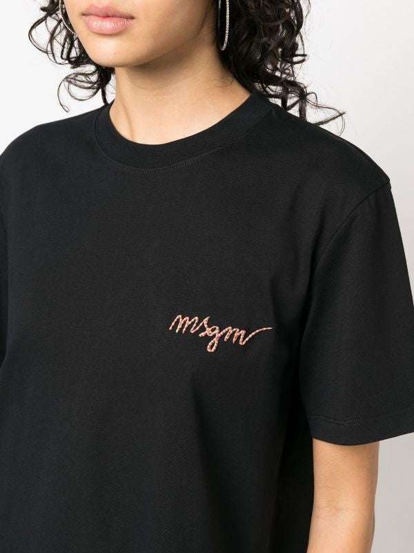 MSGM - Тениски - Logo - Embroidered T-Shirt - Love|Labels