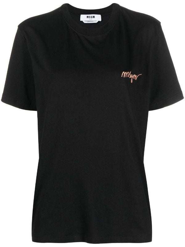 MSGM - Тениски - Logo - Embroidered T-Shirt - Love|Labels