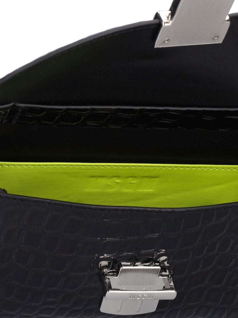 MSGM - Аксесоари - Чанти - Mini Croco Black Bag - Love|Labels