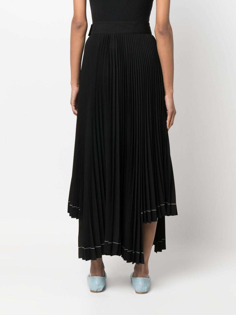 MSGM - Поли - Pleated Asymmetric Long Skirt - Love|Labels