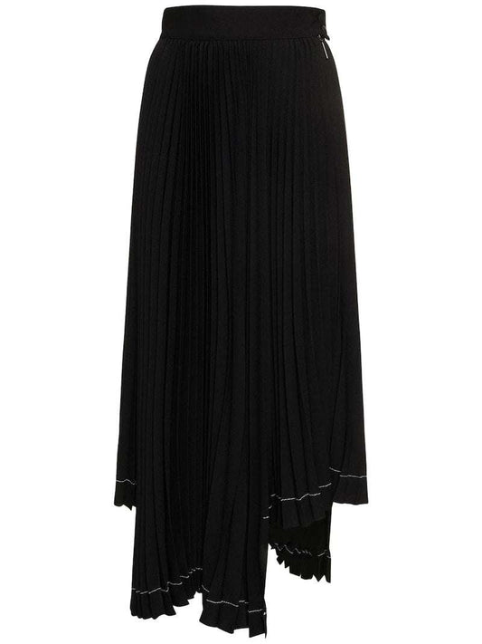 MSGM - Поли - Pleated Asymmetric Long Skirt - Love|Labels