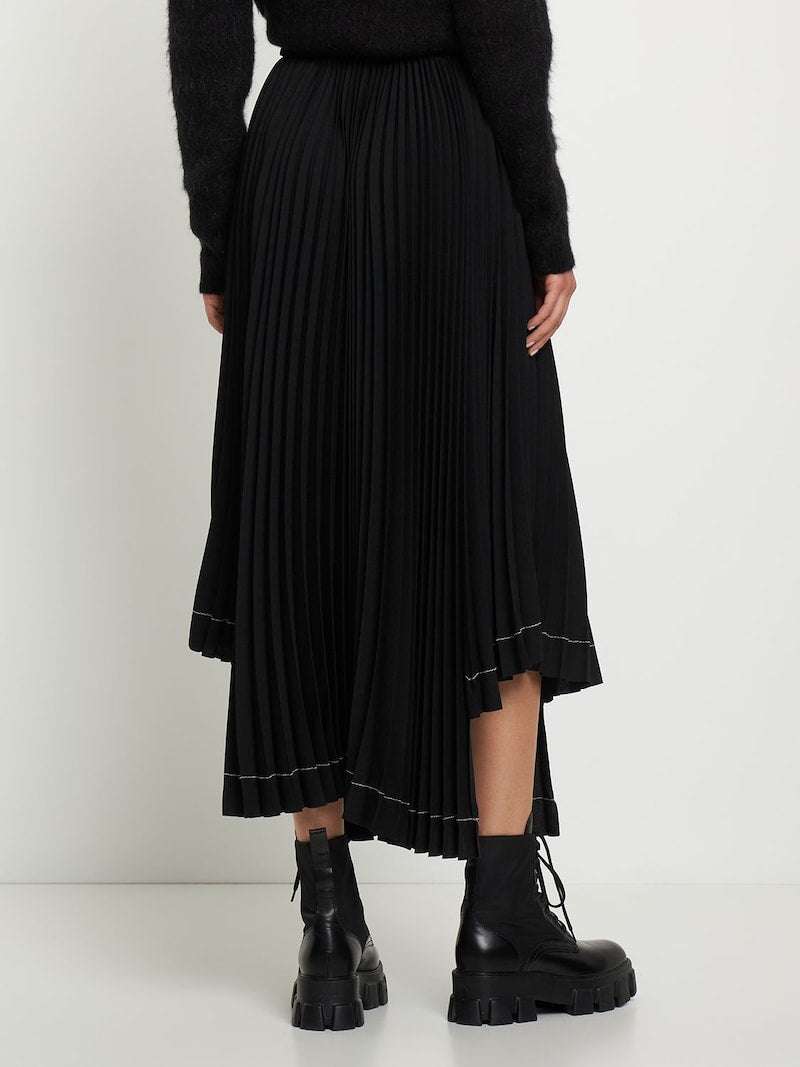 MSGM - Поли - Pleated Asymmetric Long Skirt - Love|Labels