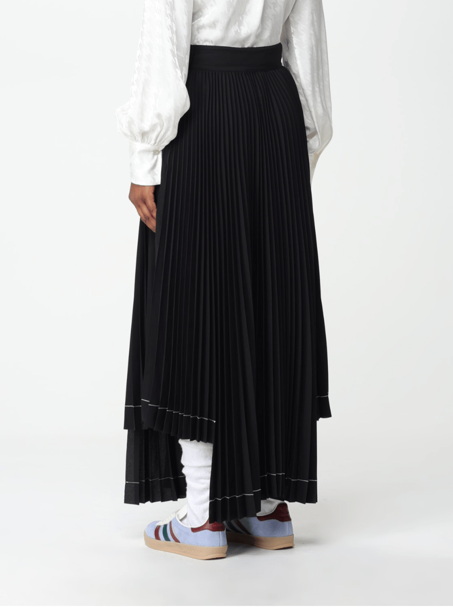 MSGM - Поли - Pleated Asymmetric Long Skirt - Love|Labels