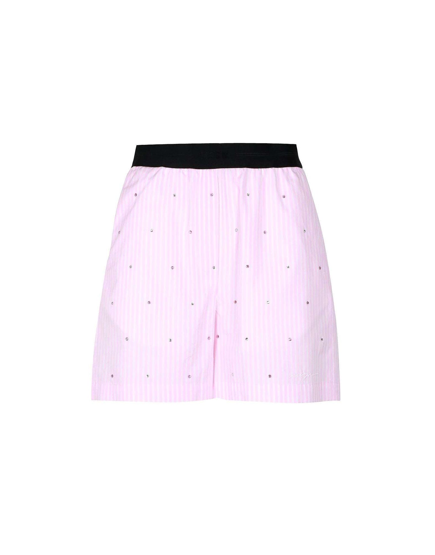 MSGM - Шорти - Rhinestone - Embellished Striped Shorts - Love|Labels