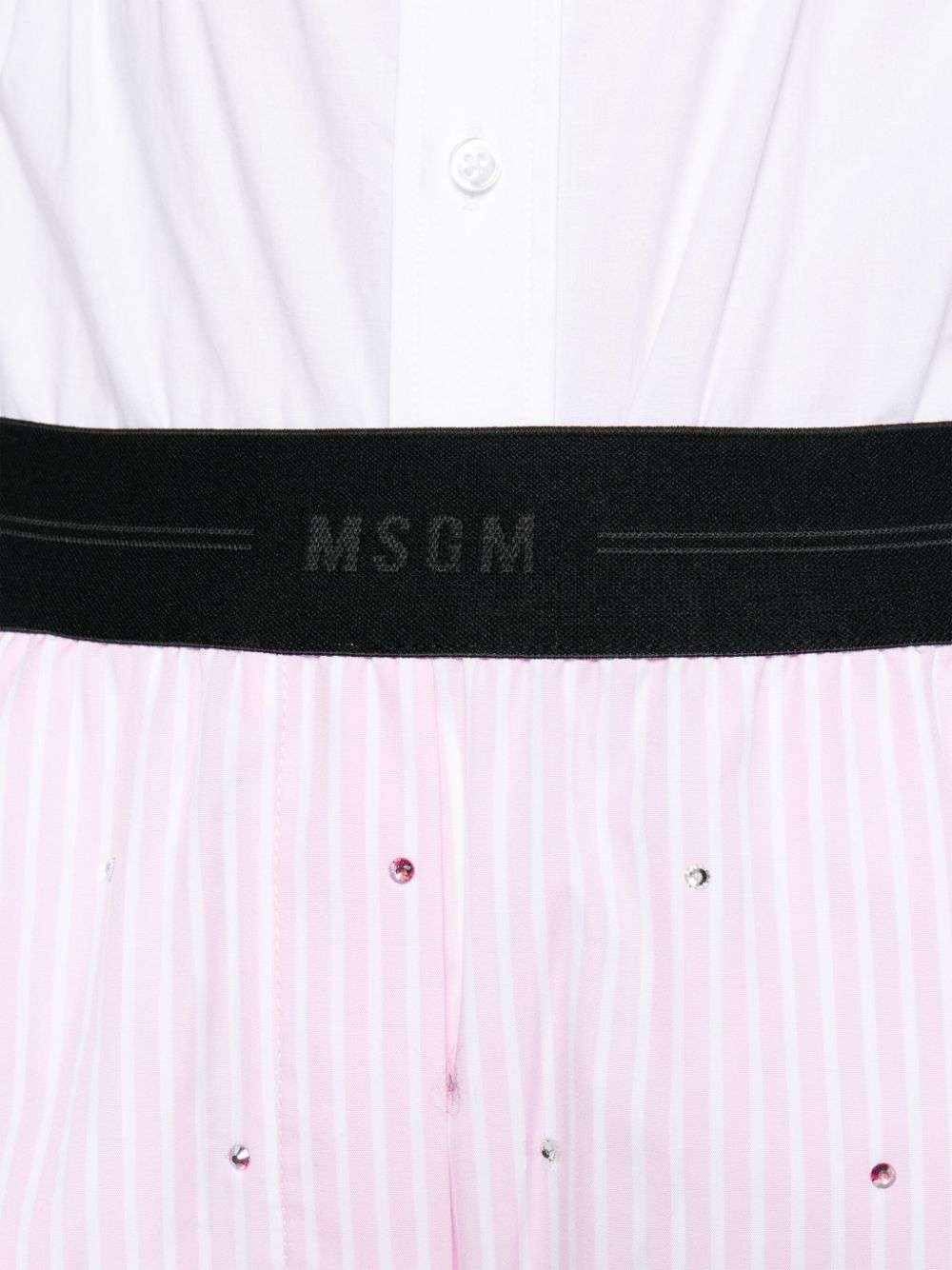 MSGM - Шорти - Rhinestone - Embellished Striped Shorts - Love|Labels