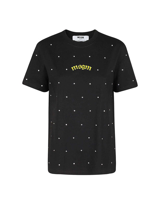 MSGM - Тениски - Rhinestone - Embellished T-shirt - Love|Labels
