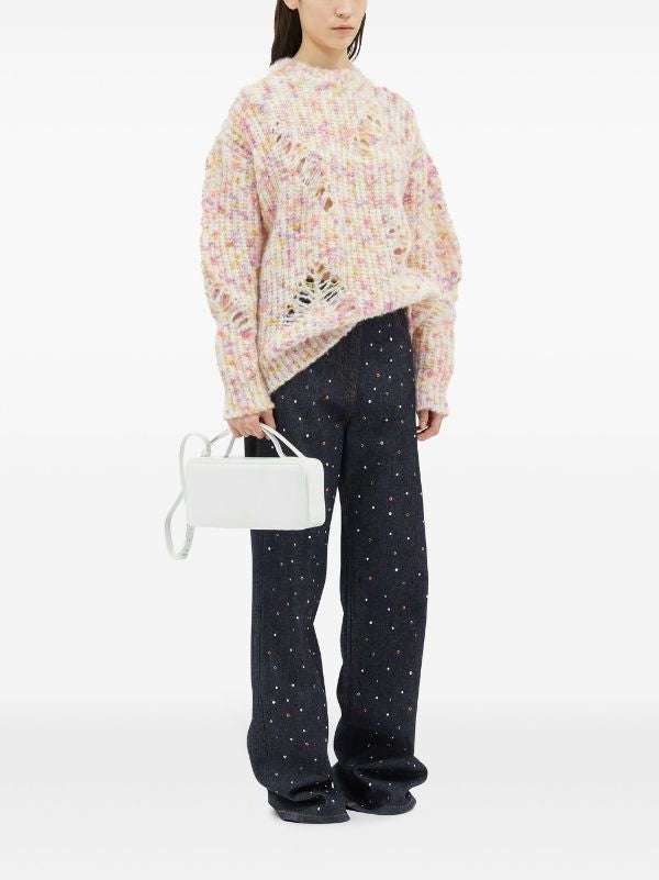MSGM - Деним - Rhinestone Wide - Leg Jeans - Love|Labels