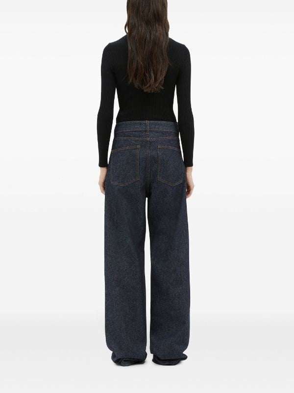 MSGM - Деним - Rhinestone Wide - Leg Jeans - Love|Labels