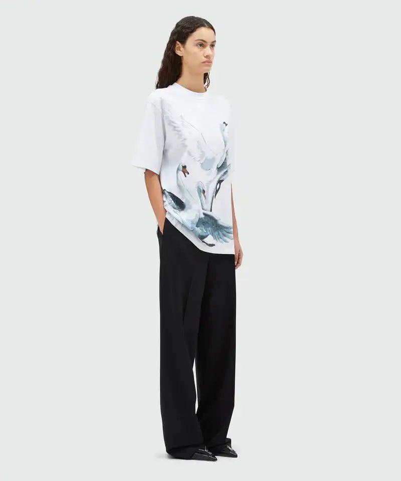 MSGM - Тениски - Swans Print T-Shirt - Love|Labels
