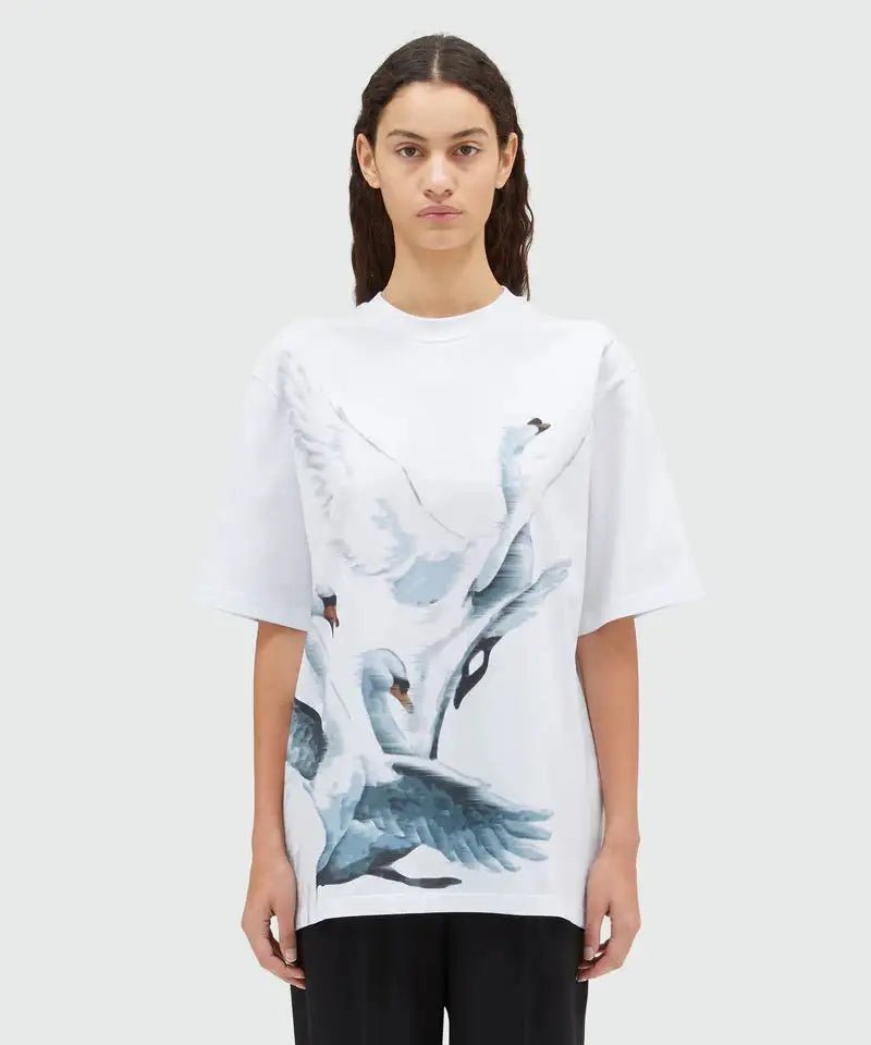 MSGM - Тениски - Swans Print T-Shirt - Love|Labels