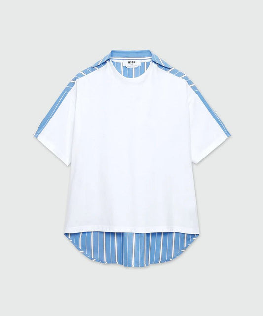 MSGM - Тениски - T-Shirt In Mix Of Fabrics - Love|Labels