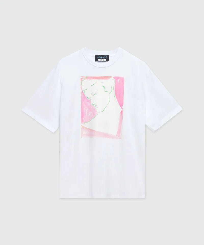 MSGM - Тениски - White Jersey T-Shirt - Love|Labels