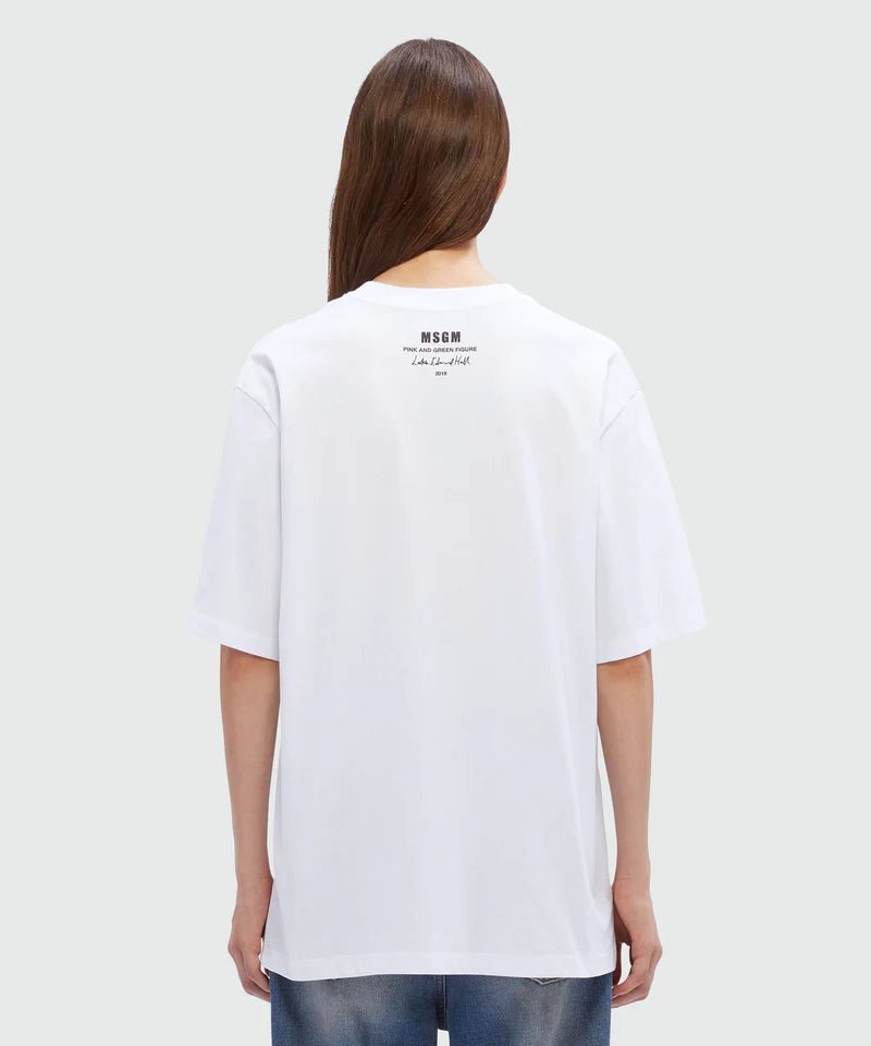 MSGM - Тениски - White Jersey T-Shirt - Love|Labels