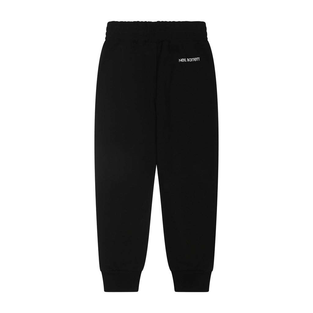 Neil Barrett Kids - Панталони - Black Print Joggers - Love|Labels