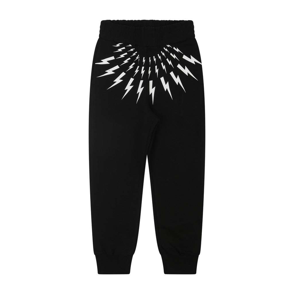 Neil Barrett Kids - Панталони - Black Print Joggers - Love|Labels