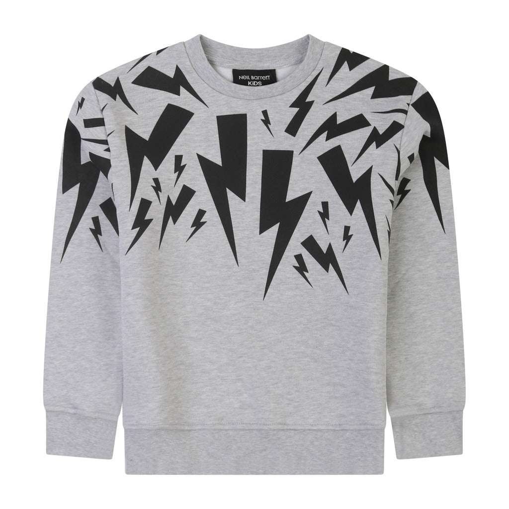 Neil Barrett Kids - Блузи - Grey Print Swetashirt - Love|Labels