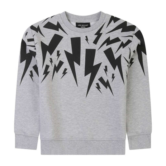 Neil Barrett Kids - Блузи - Grey Print Swetashirt - Love|Labels