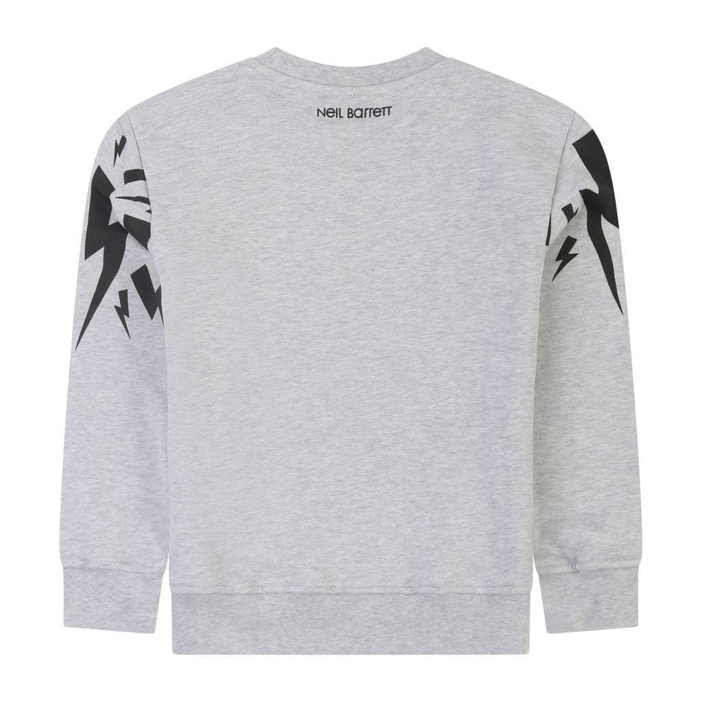 Neil Barrett Kids - Блузи - Grey Print Swetashirt - Love|Labels