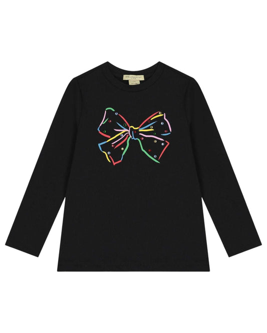 Black Bow Long Sleeve Top