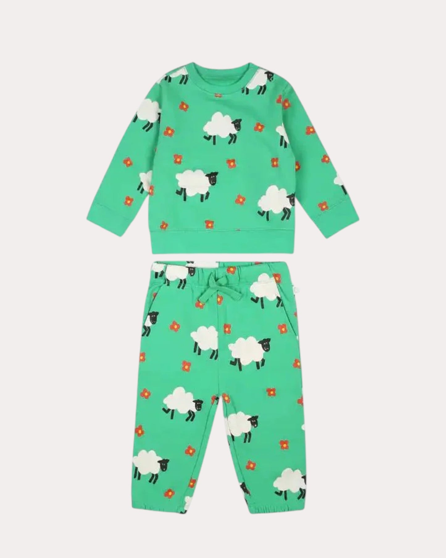 Green Set With Sheep Print