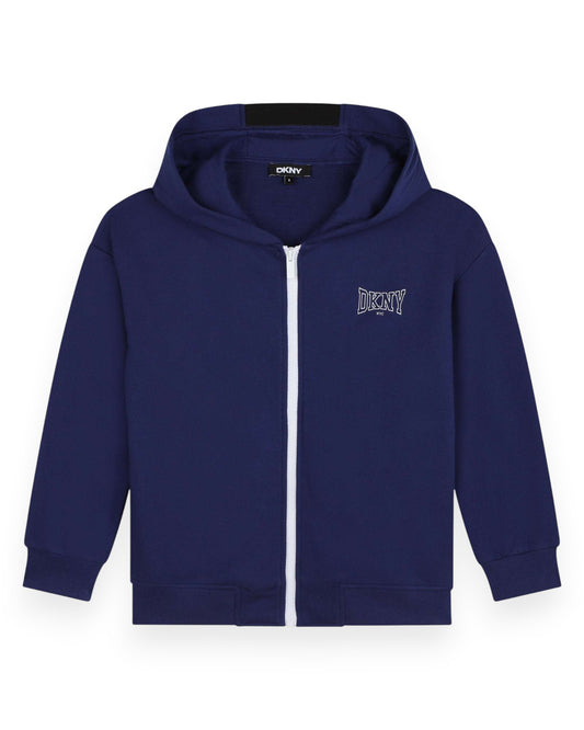 Blue Zip-Up Hooded Sweatshirt