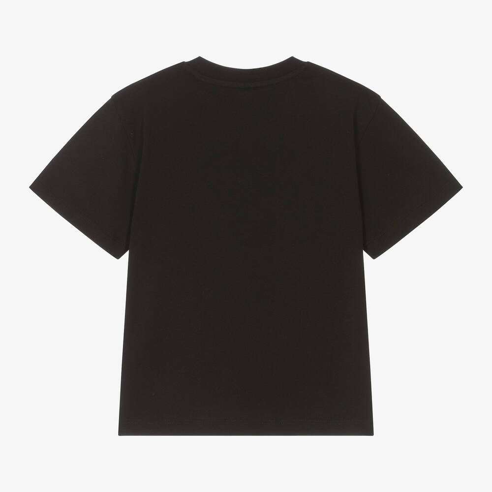 Stella McCARTNEY Kids - Black Cotton 'Happy Holiday' T-Shirt - Love|Labels