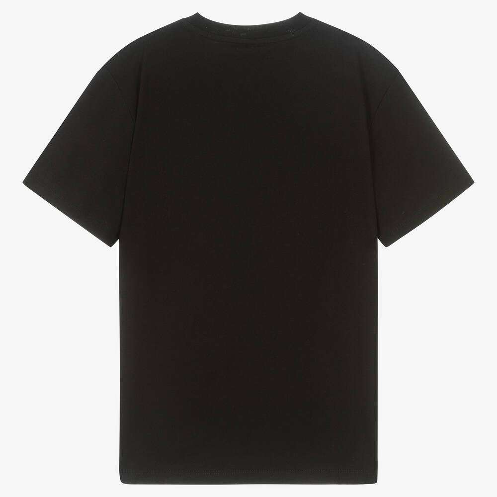 Stella McCARTNEY Kids - Тениски - Black Cotton Logo T-Shirt - Love|Labels