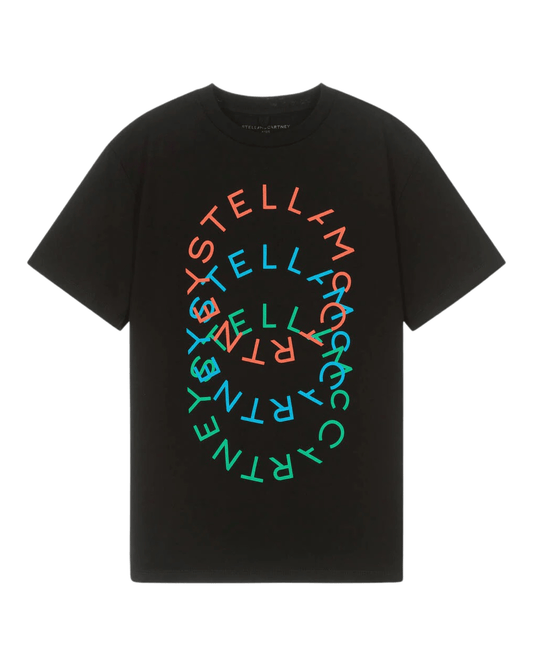 Stella McCARTNEY Kids - Тениски - Black Cotton Logo T-Shirt - Love|Labels