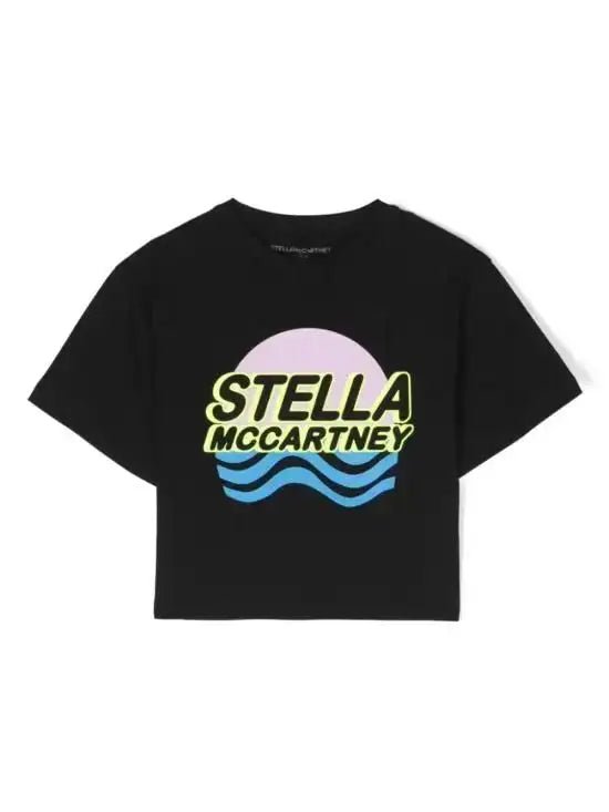 Stella McCARTNEY Kids - Тениски - Black Print Cotton T-Shirt - Love|Labels