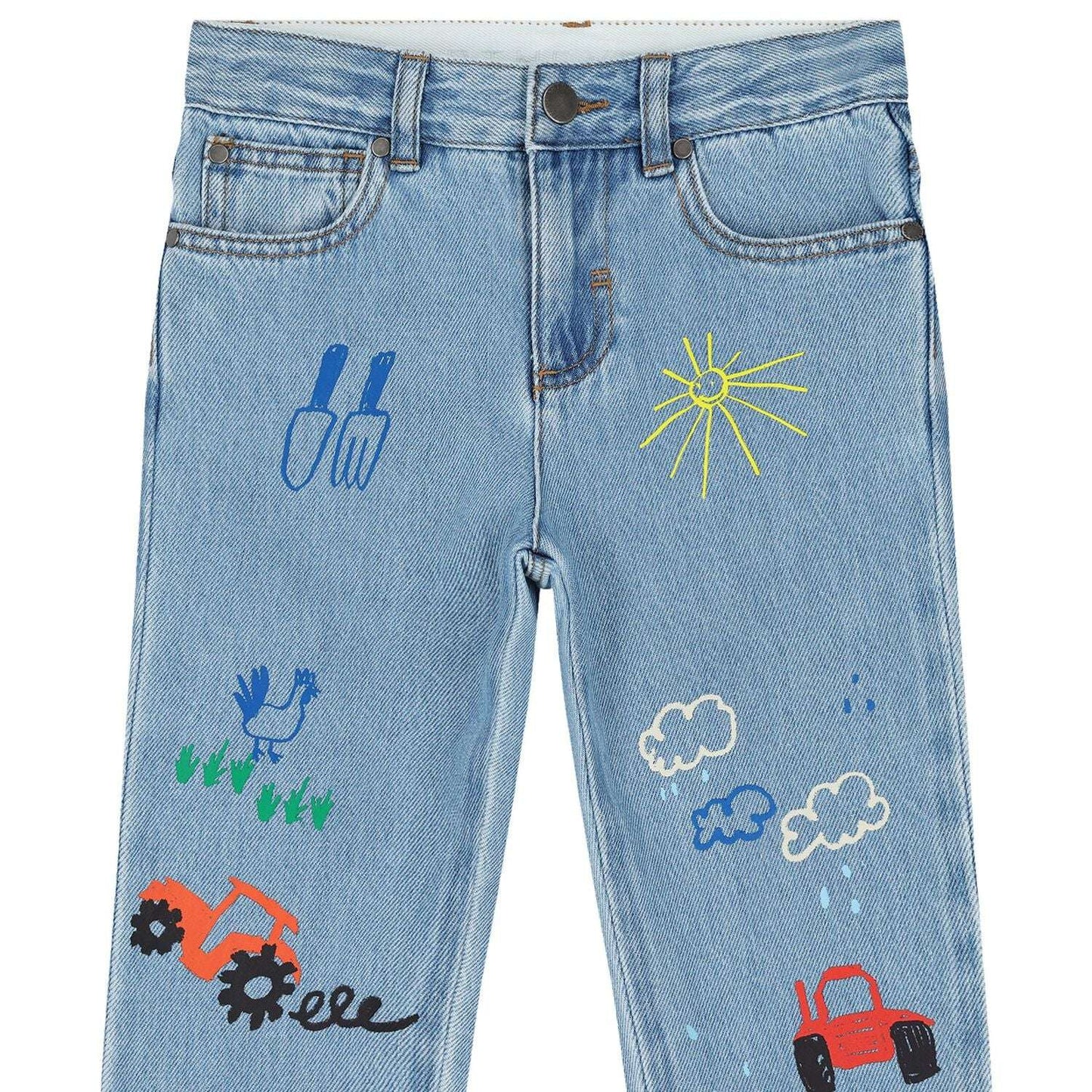 Stella McCARTNEY Kids - Панталони - Boys Blue Doodle Denim Jeans - Love|Labels