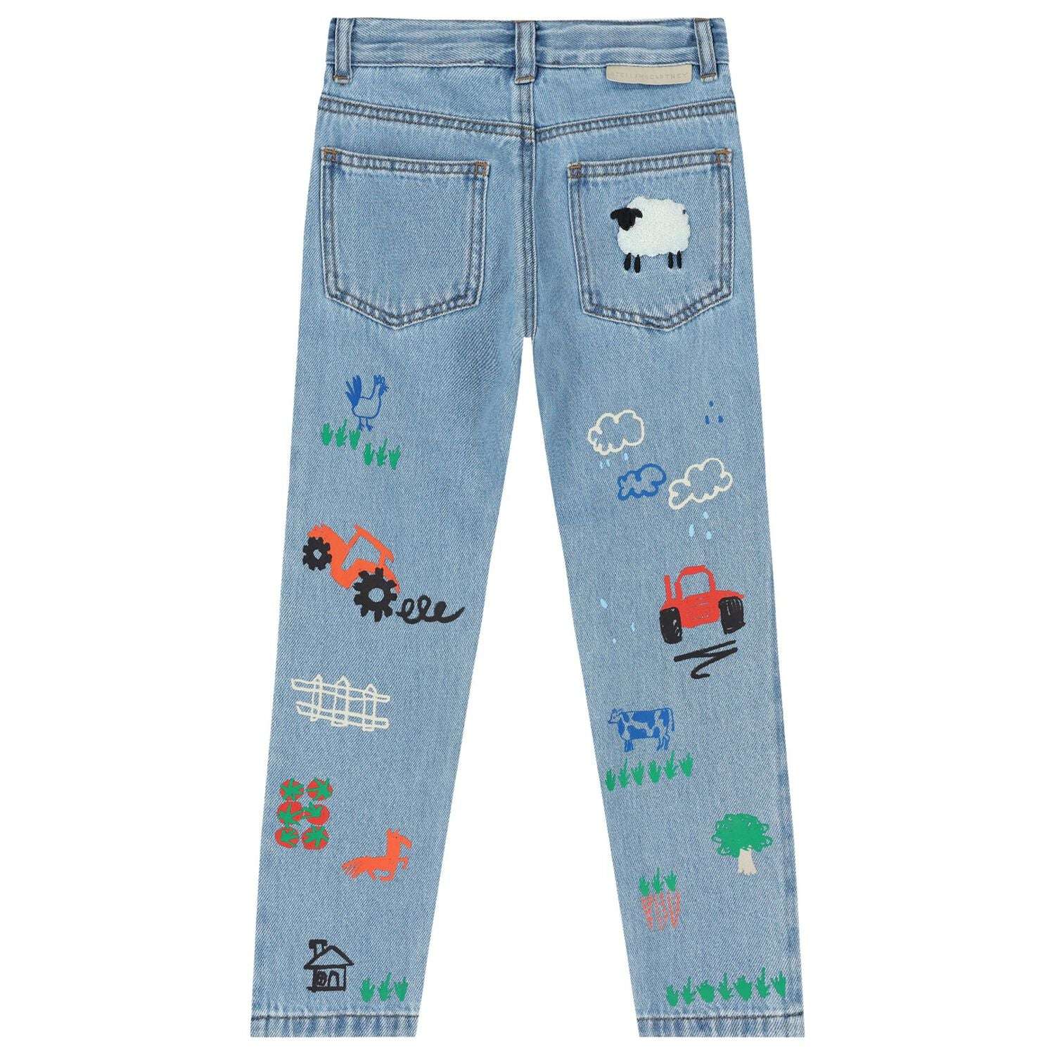 Stella McCARTNEY Kids - Панталони - Boys Blue Doodle Denim Jeans - Love|Labels