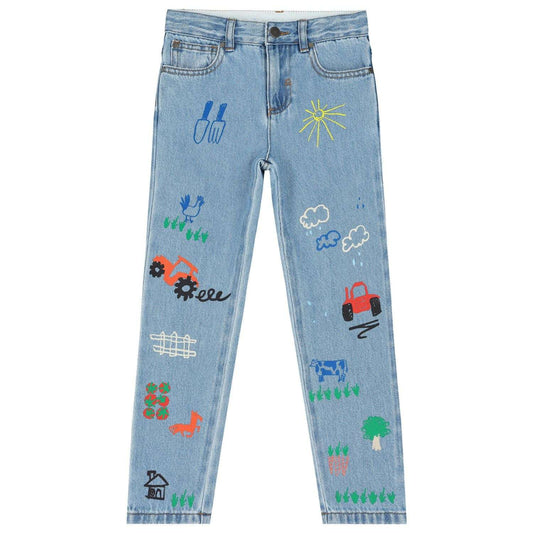 Stella McCARTNEY Kids - Панталони - Boys Blue Doodle Denim Jeans - Love|Labels