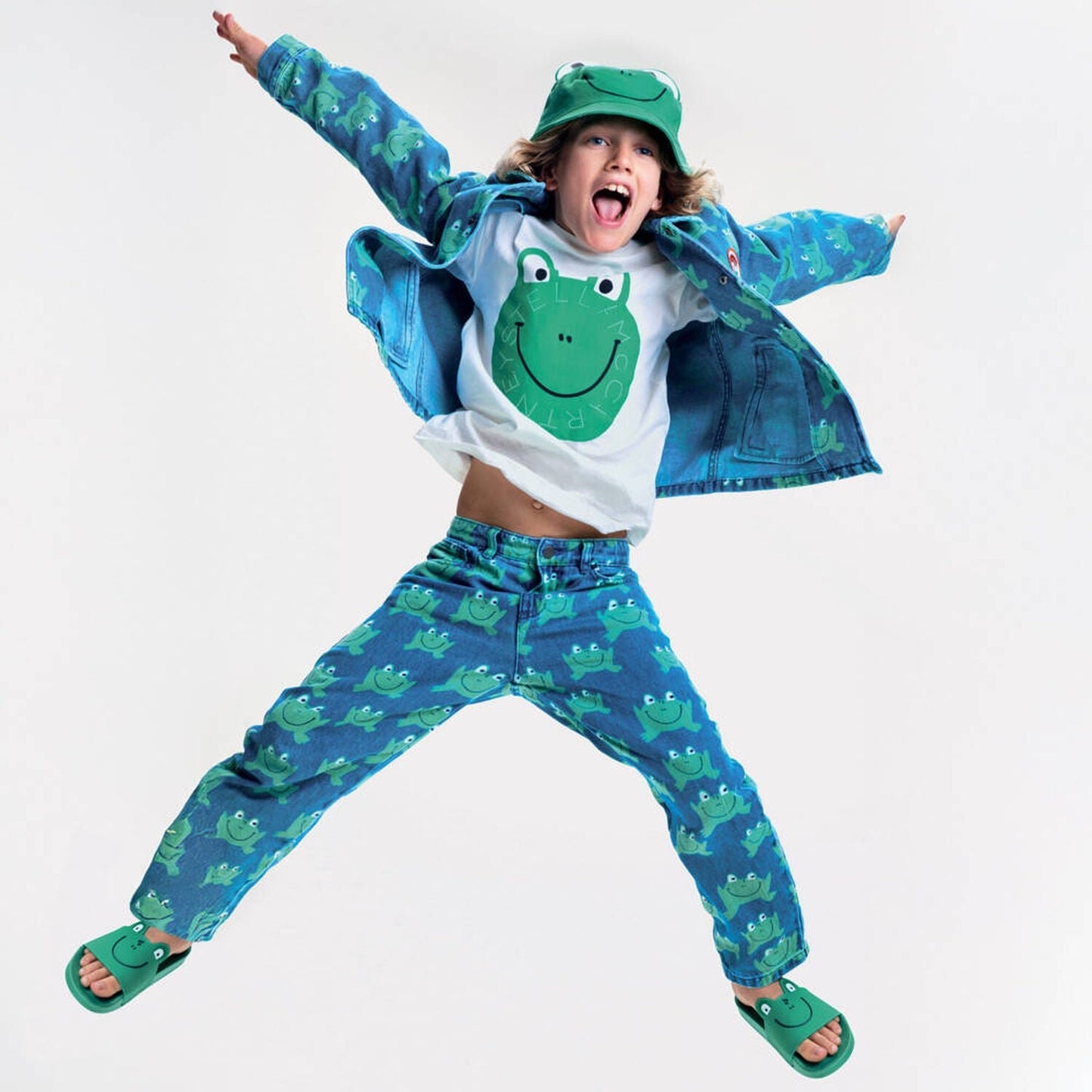 Stella McCARTNEY Kids - Тениски - Boys Ivory Logo Frog T-Shirt - Love|Labels