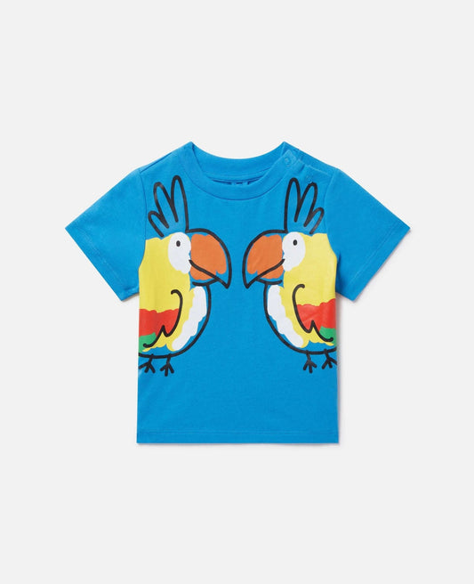 Stella McCARTNEY Kids - Тениски - Double Baby Parrot Print T-Shirt - Love|Labels
