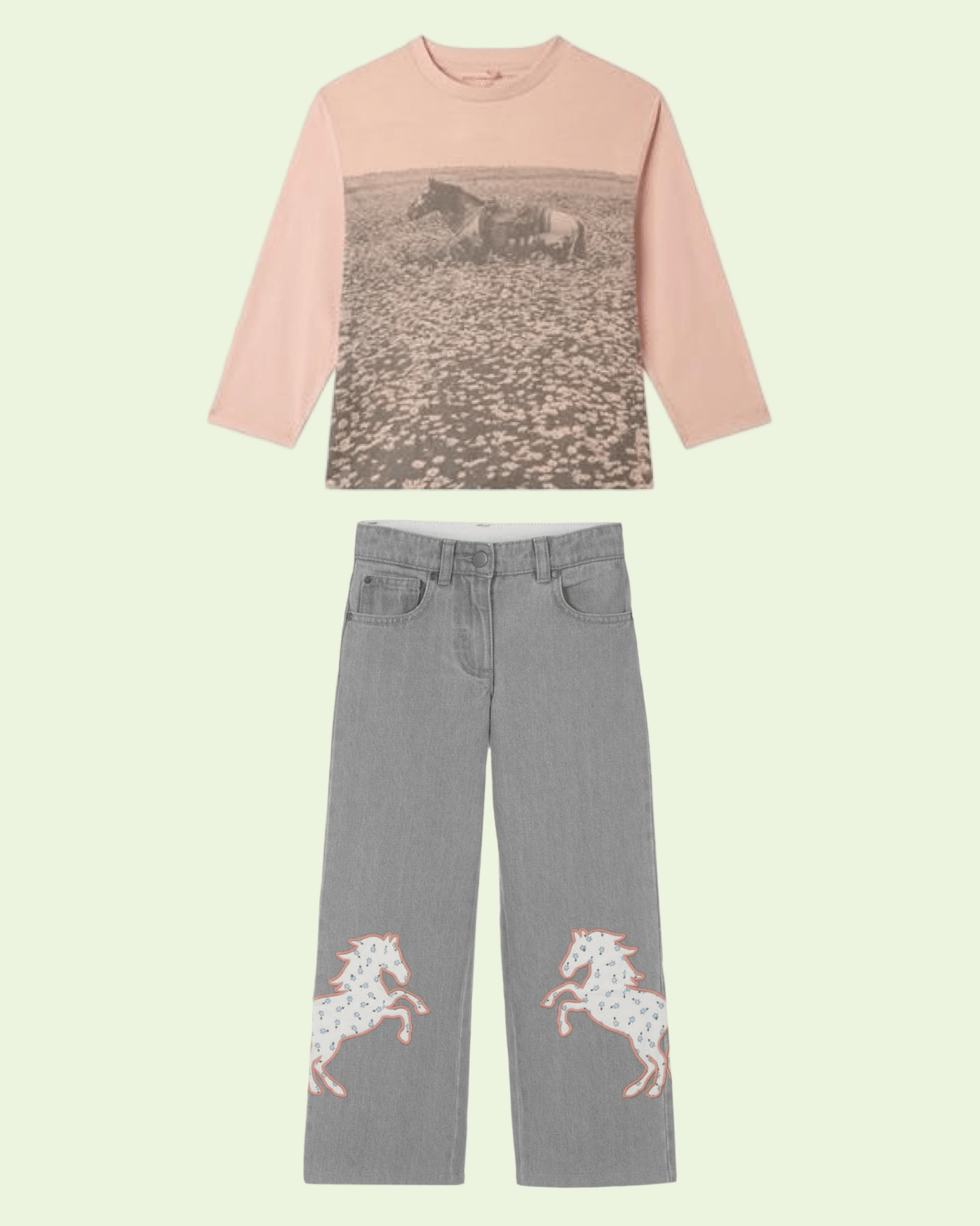 Stella McCARTNEY Kids - Панталони - Grey Flared Jeans - Love|Labels