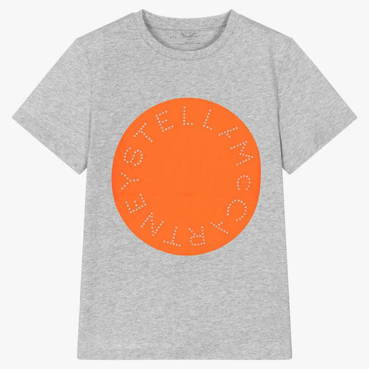 Stella McCARTNEY Kids - Тениски - Grey & Orange Circle Logo T-Shirt - Love|Labels