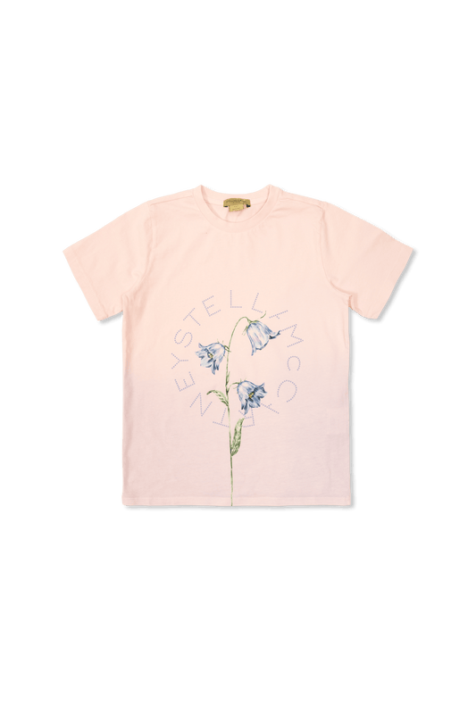 Stella McCARTNEY Kids - Тениски - Pink T-Shirt With Floral Motif - Love|Labels